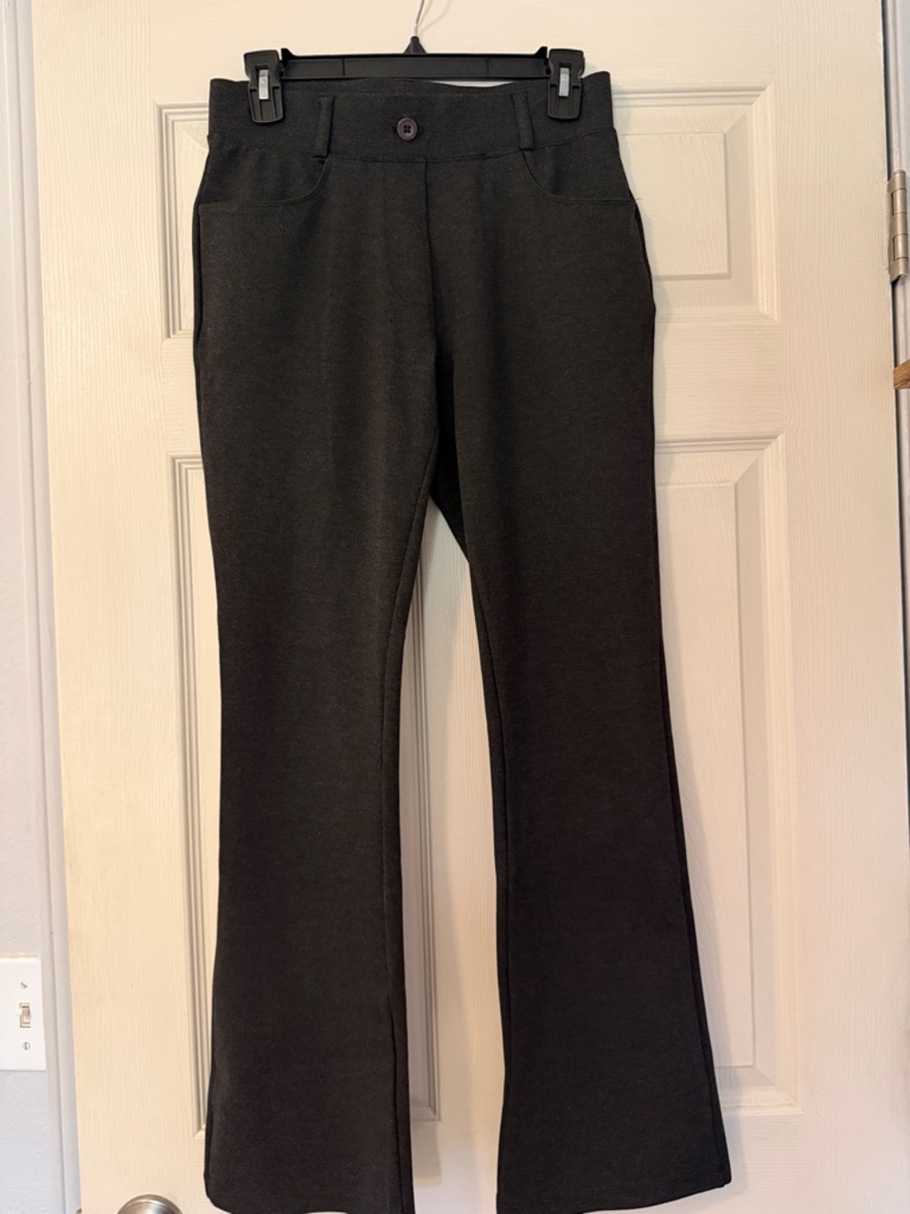 Classic Dark Gray Knit Flare Pants